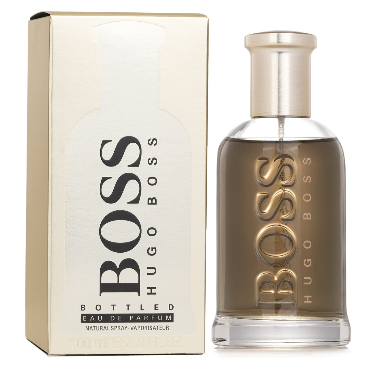 Hugo Boss Boss Bottled Eau De Parfum Spray 100ml, a sophisticated fragrance for men with fresh citrus, spices, and sensual woods.