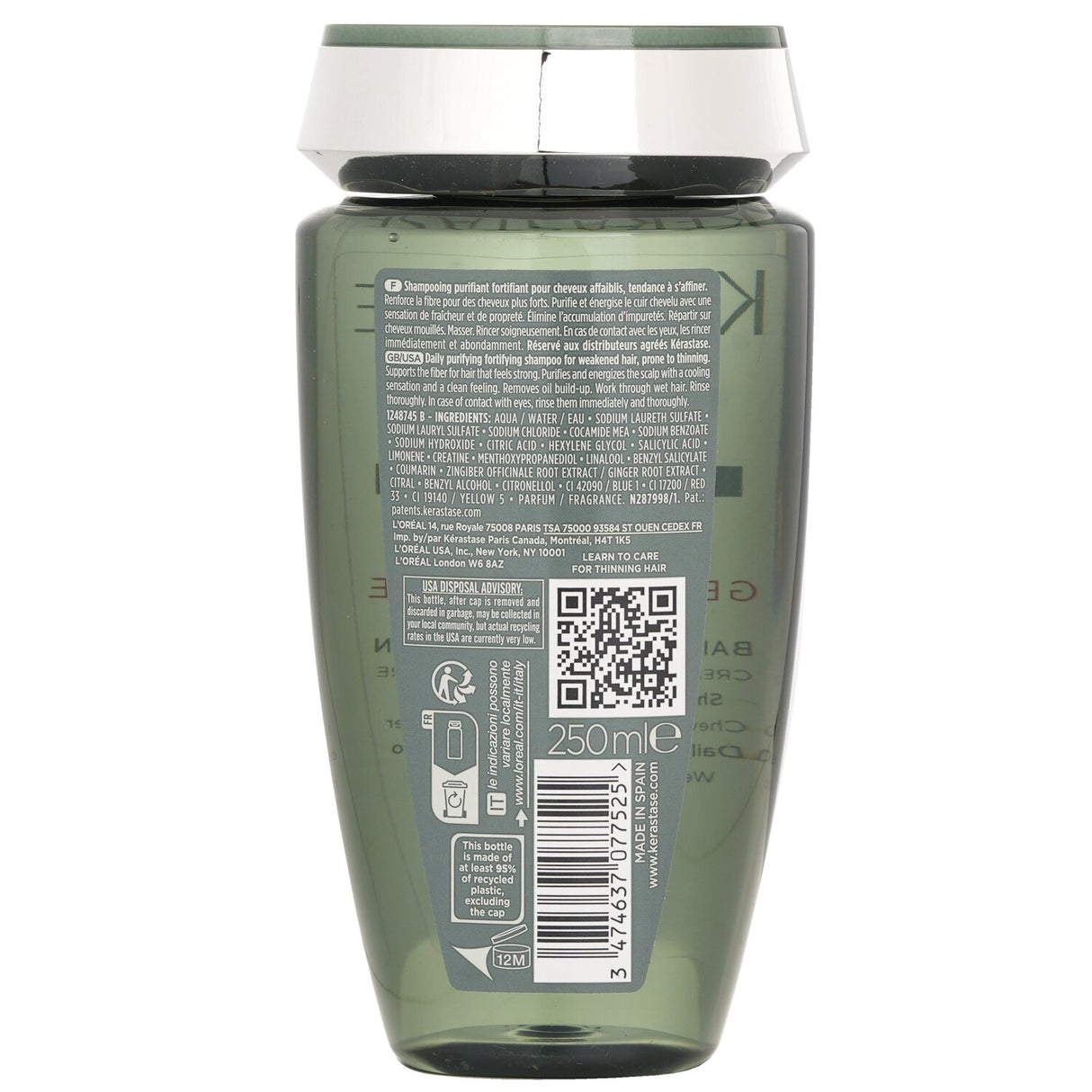 Kerastase Genesis Homme Daily Purifying Fortifying Shampoo 250ml/8.5oz