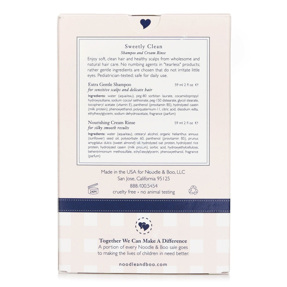 Noodle & Boo Sweetly Clean Kit: Extra Gentle Shampoo 59ml + Noursihing Cream