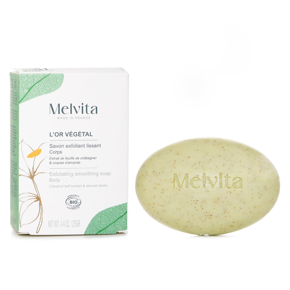 Melvita L'Or Vegetal Organic Exfoliating Smoothing Body Soap 125g/4.4oz