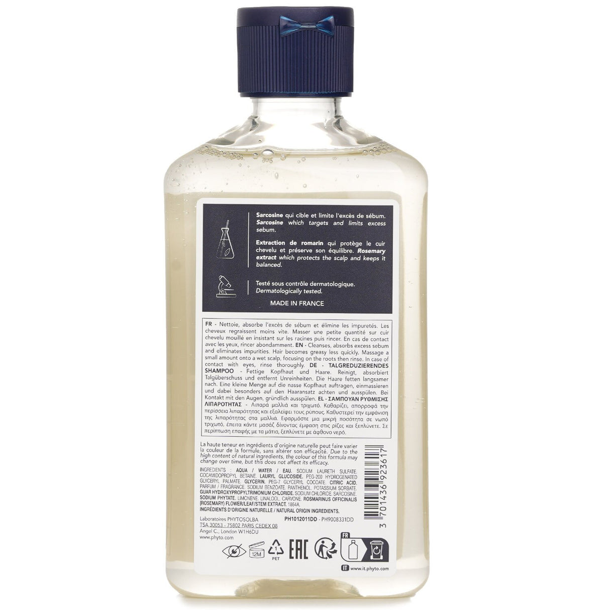 Phyto Sebum Control Oil Reducing Shampoo 250ml/8.45oz