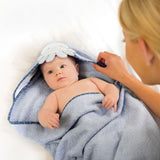 Bamboo Extra Large Apron Baby Bath Towel - Blue - ClevaMama