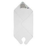 Bamboo Extra Large Apron Baby Bath Towel - White & Grey - ClevaMama