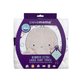 Bamboo Extra Large Apron Baby Bath Towel - White & Grey - ClevaMama