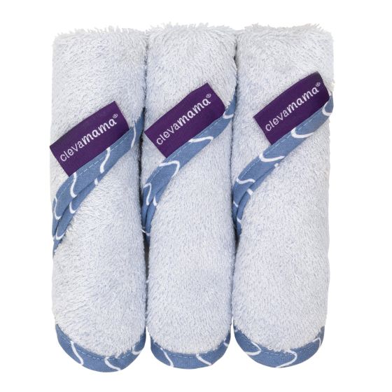 Bamboo Baby Washcloth 3pk - Blue - ClevaMama