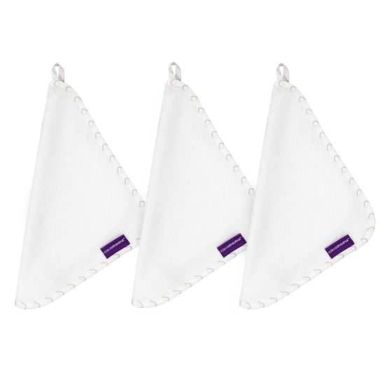 Bamboo Baby Washcloth 3pk - White & Grey - ClevaMama