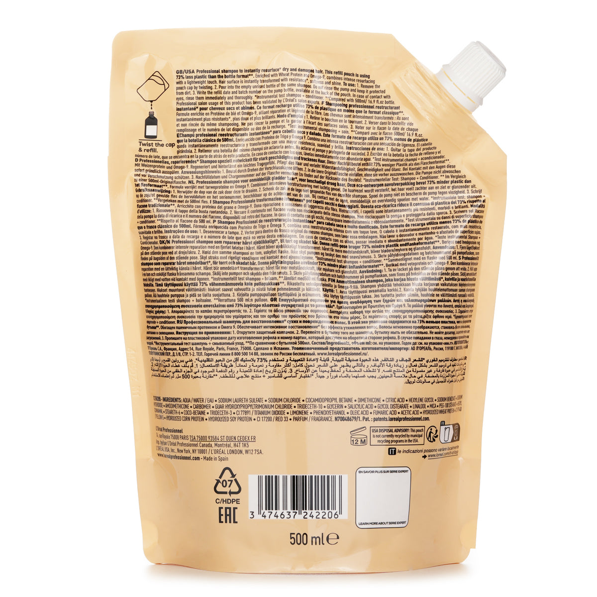 L'Oreal Professionnel Série Expert Absolut Repair Refill Shampoo  500ml/16.9oz