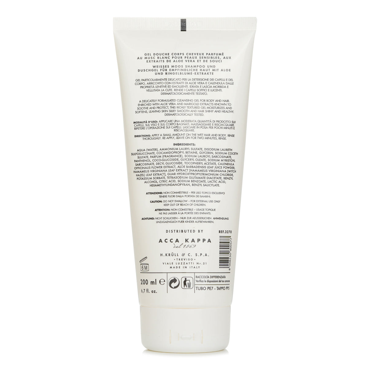 Acca Kappa White Moss Shampoo &amp; Shower Gel  200ml