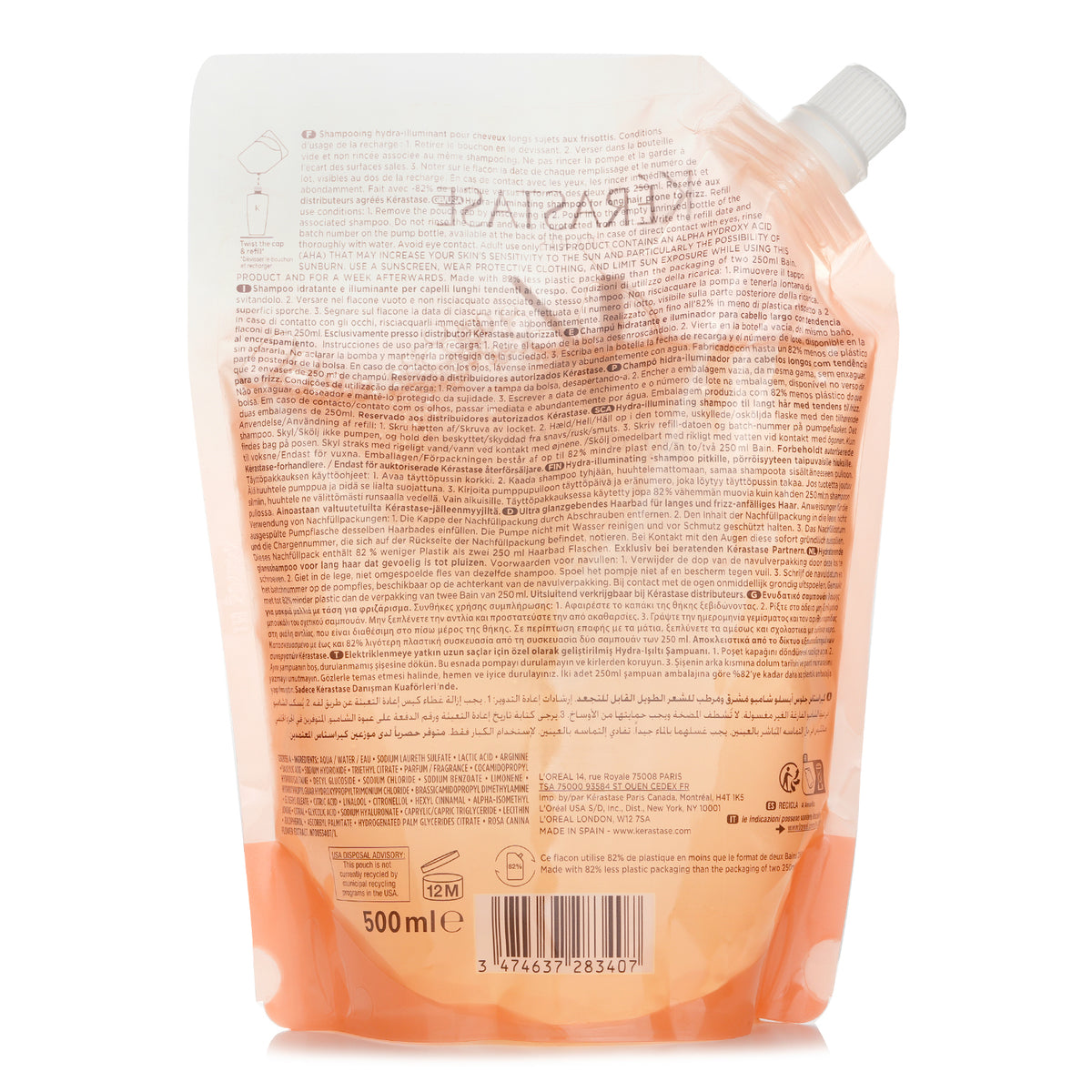 Kerastase Gloss Absolu Bain Hydra Glaze Shampoo Refill  500ml