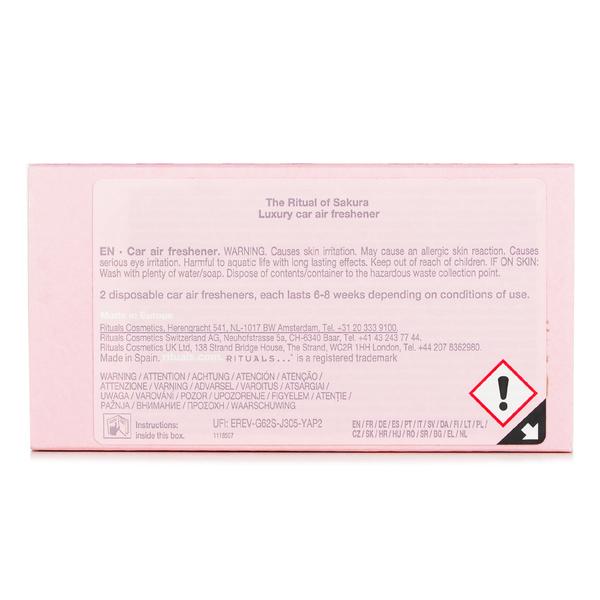 Rituals Luxury Car Air Freshener - Cherry Bloosom &amp; Rice Milk  3g/0.1oz