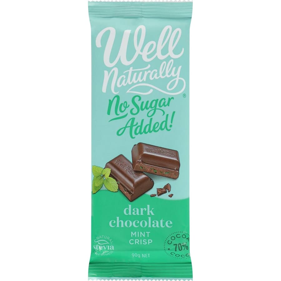 Well Naturally No Sugar Added Chocolate Block Mint Crisp