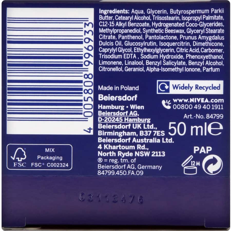 Nivea Nourishing Night Cream Moisture + Regeneration 50mL