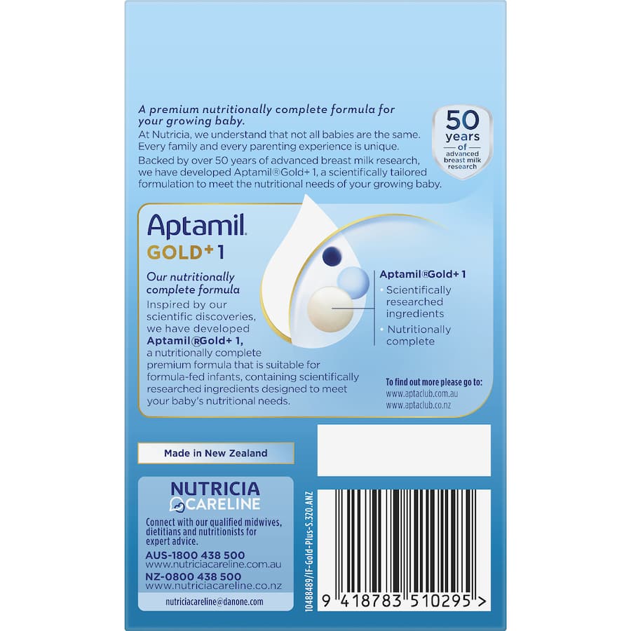 Aptamil Gold+1 Baby Infant Formula From Birth To 6 Months Sachets 5pack