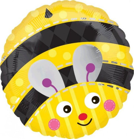 45cm XL cute bumble bee foil balloon, vibrant design perfect for children's parties and festive celebrations.