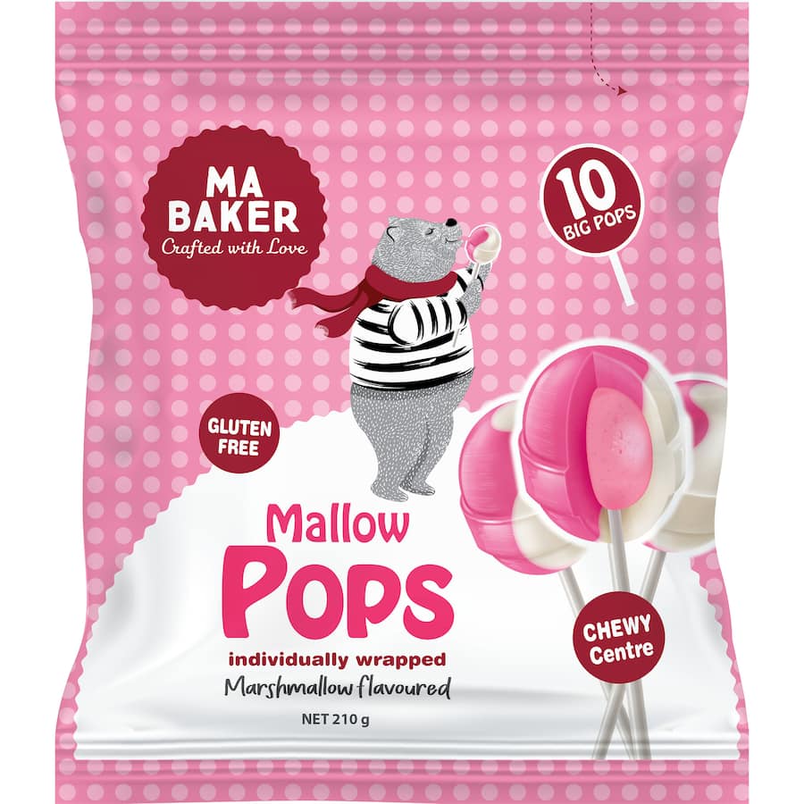 Ma Baker Lollipops Marshmallow Flavour