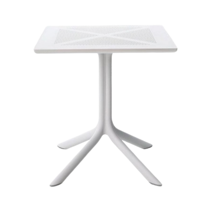 Clip Single Pedestal Square Table White
