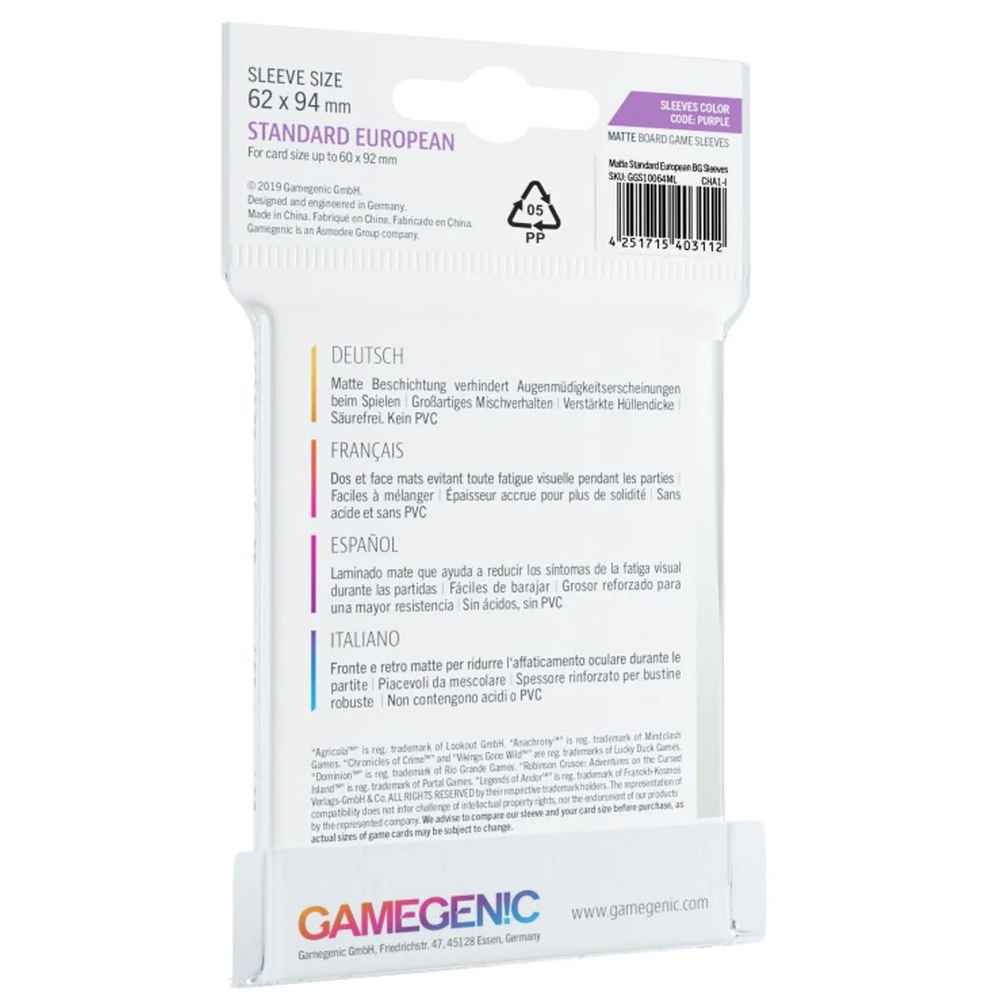 Gamegenic MATTE Sleeves: Standard European (62 X 94 Mm)