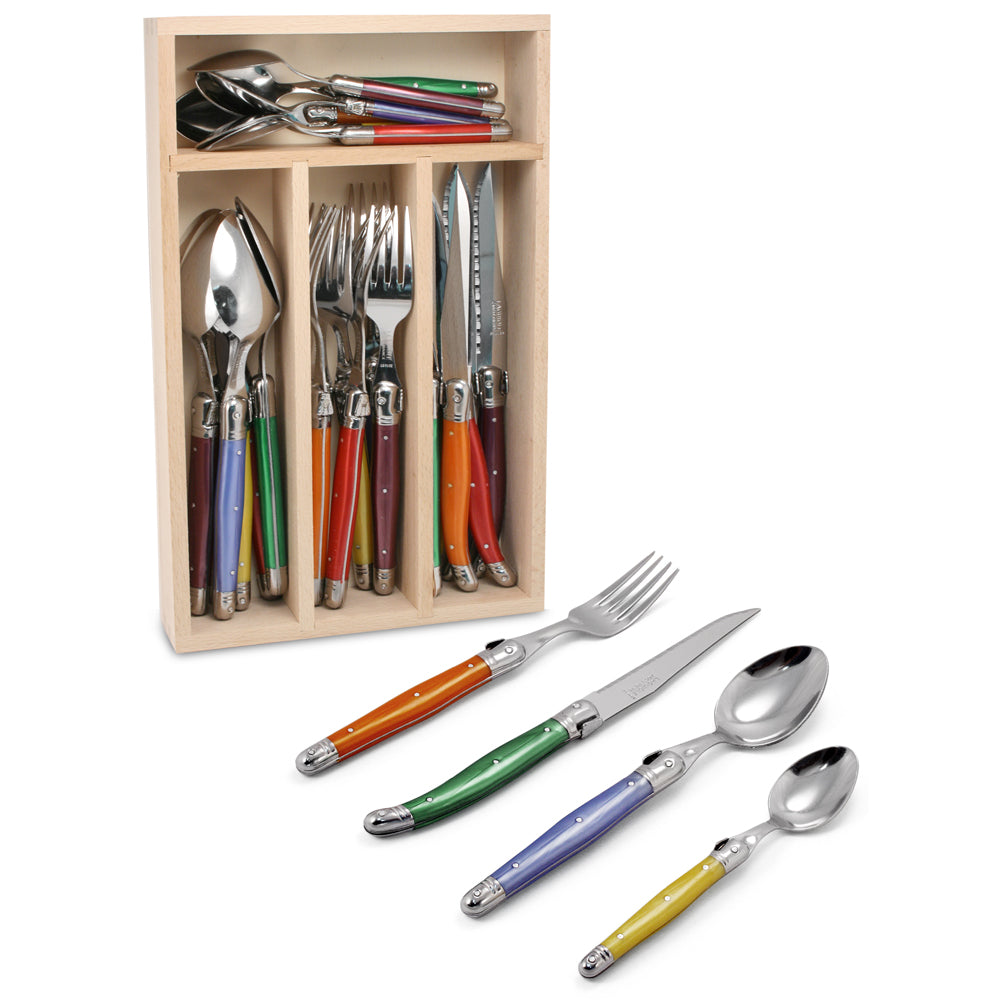 24 Piece Cutlery Set  - Andre Verdier Laguiole  - Coloured