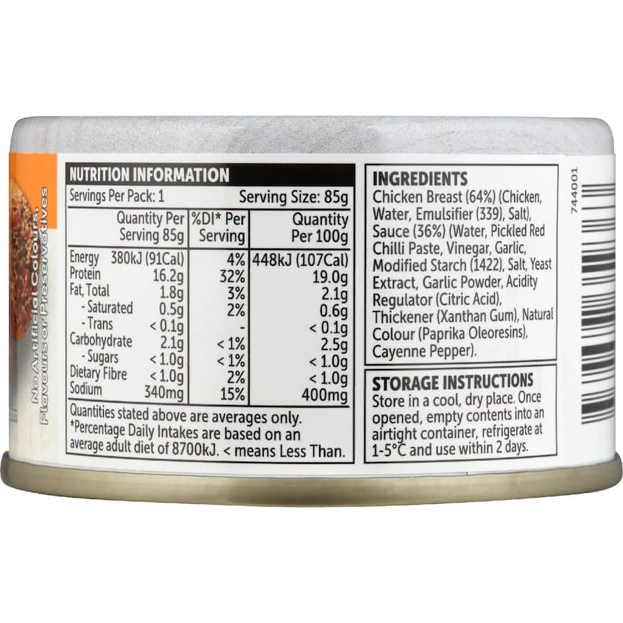 Woolworths Canned Chicken Buffalo Sauce Tear tab can 85g