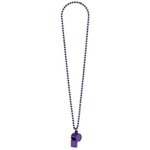 Whistle On Chain Necklace - Purple