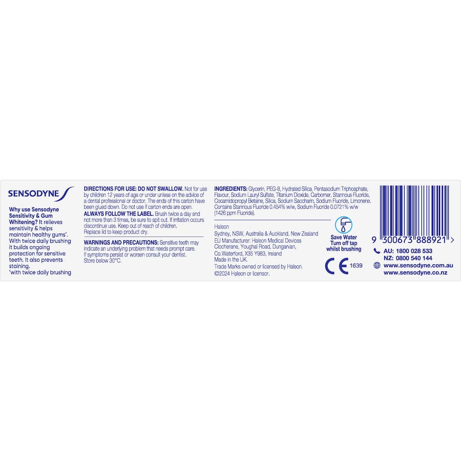 Sensodyne Sensitivity & Gum Toothpaste Whitening 100g