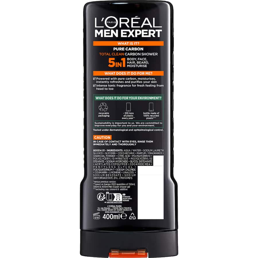 Loreal Men Expert Shower Gel 5 In 1 Pure Carbon 400mL