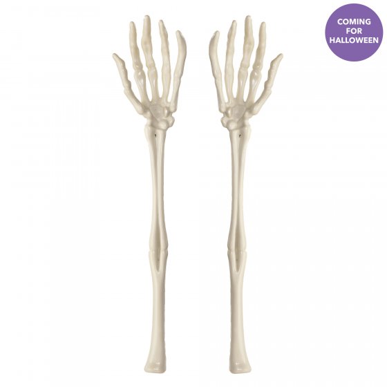 Spooky Boneyard Skeleton Hands Serving Utensils, perfect for Halloween parties and quirky meal presentations.