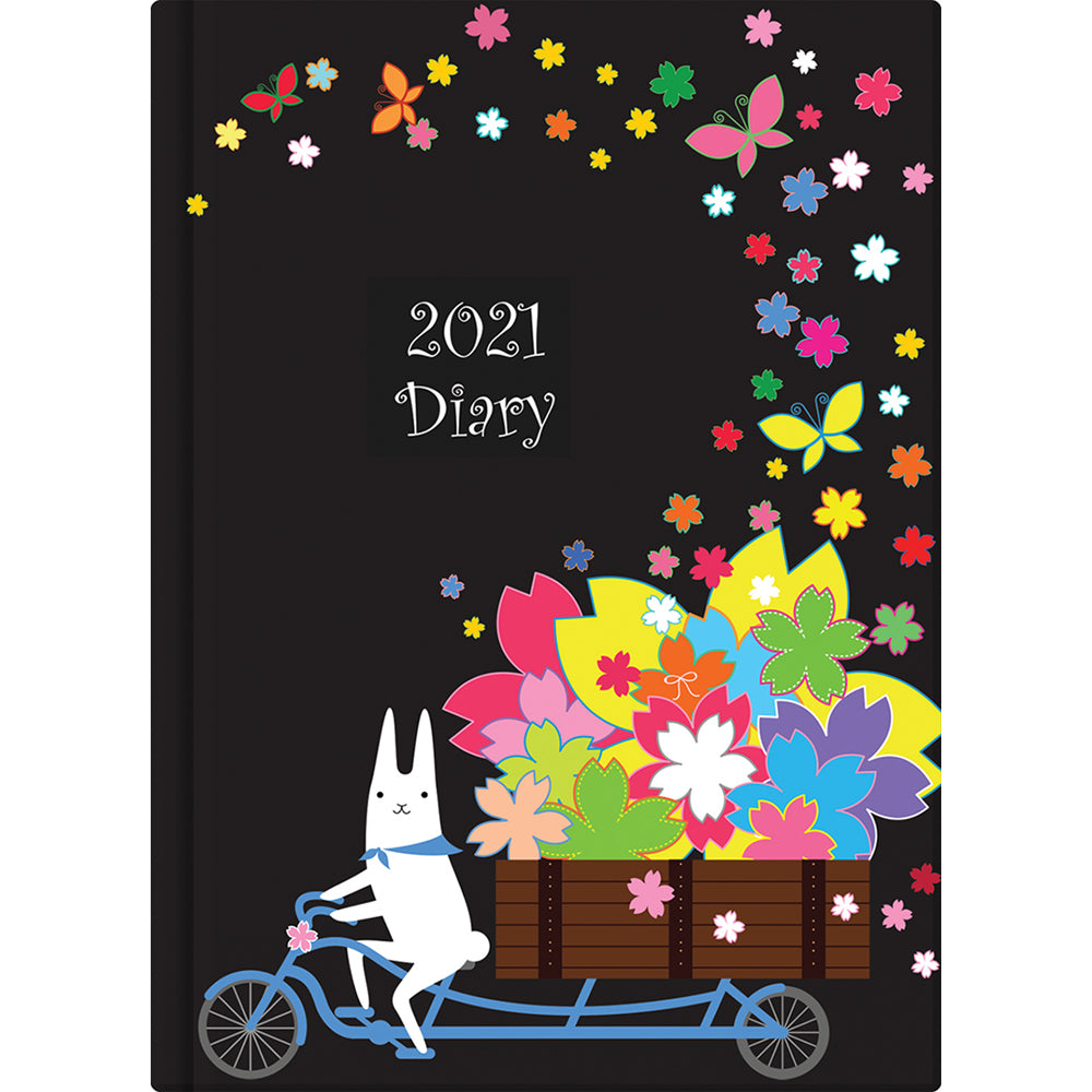 Colorful A6 diary with a kaleidoscope cover, featuring week-to-view layout and durable hard cover for effective organization.