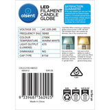 Olsent Bayonet Candle Bulb Led 4w 470 Lumen Warm White 2pack