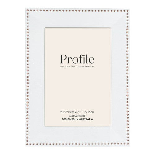 Profile - Noble White Rose Gold Metal Photo Frame - 4x6in (10x15cm)