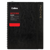 Collins Platinum A41 Day To Page Diary Black Wiro Even Year