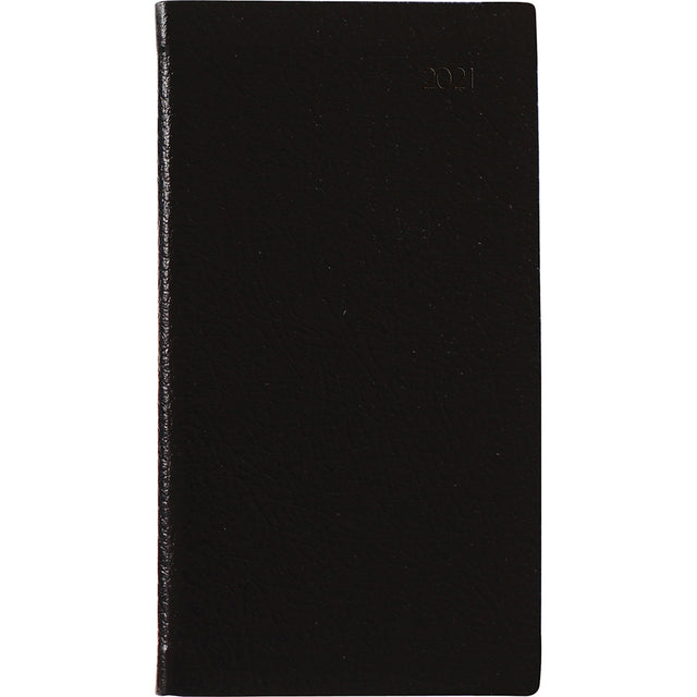 Collins CW3 black appointment diary with ribbon marker for 1-hour appointments, FSC Mix certified, compact and stylish.