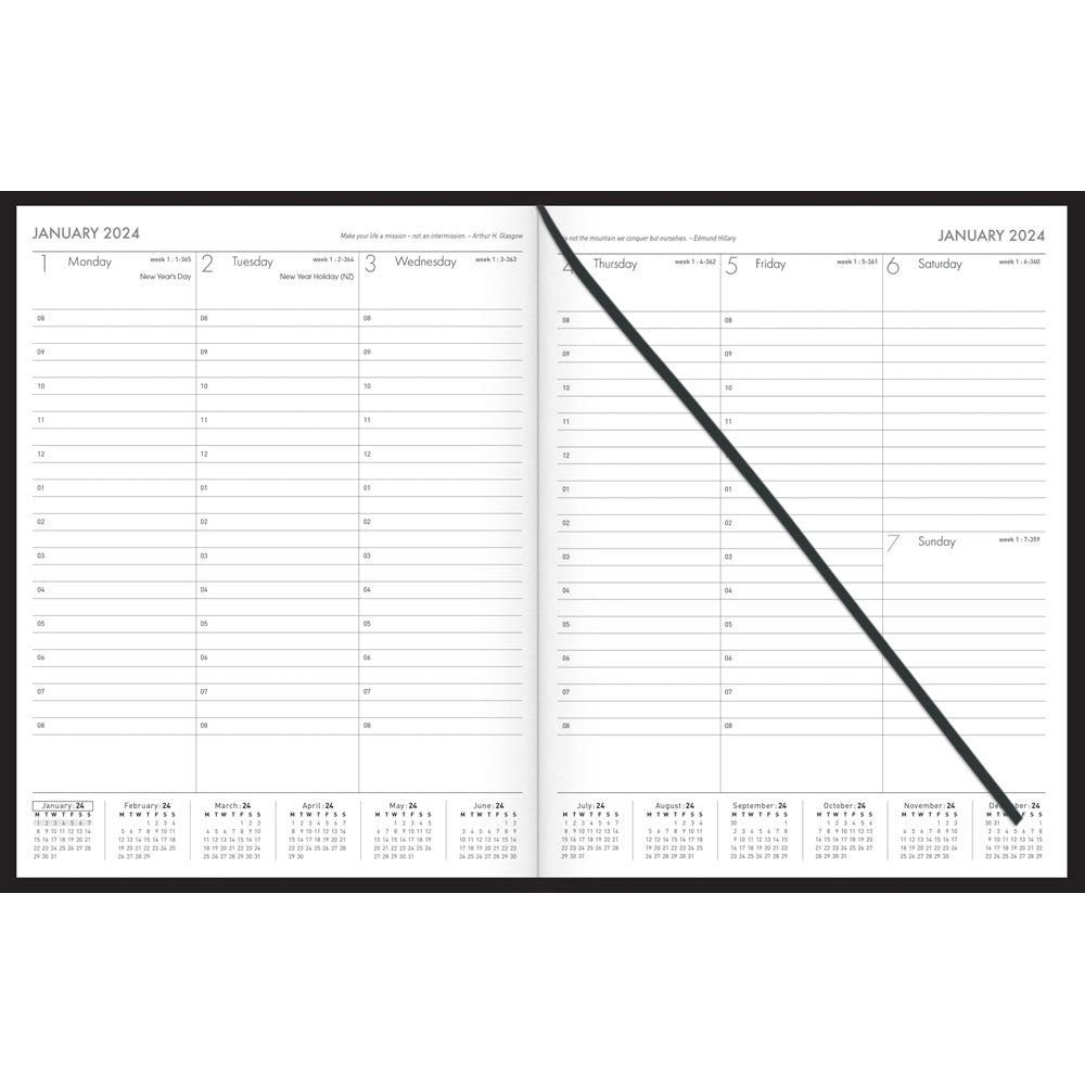 Collins MD1083 Appointment Diary Week To View Black Even Year