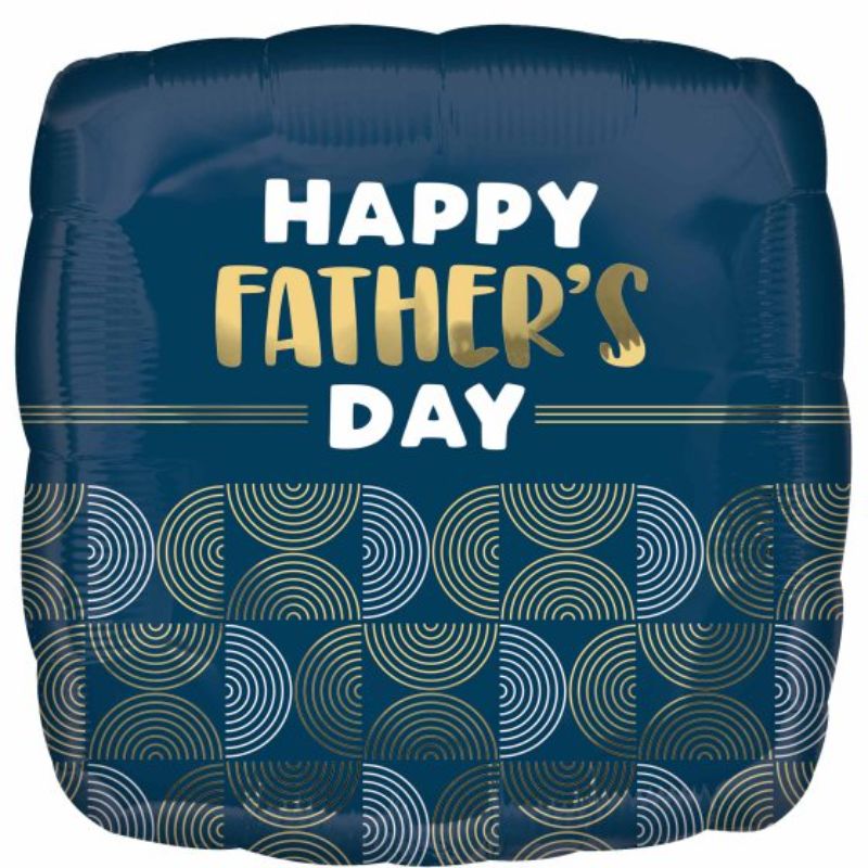 Self-sealing foil balloon with ribbed lines, 45cm, perfect for celebrating Father's Day.