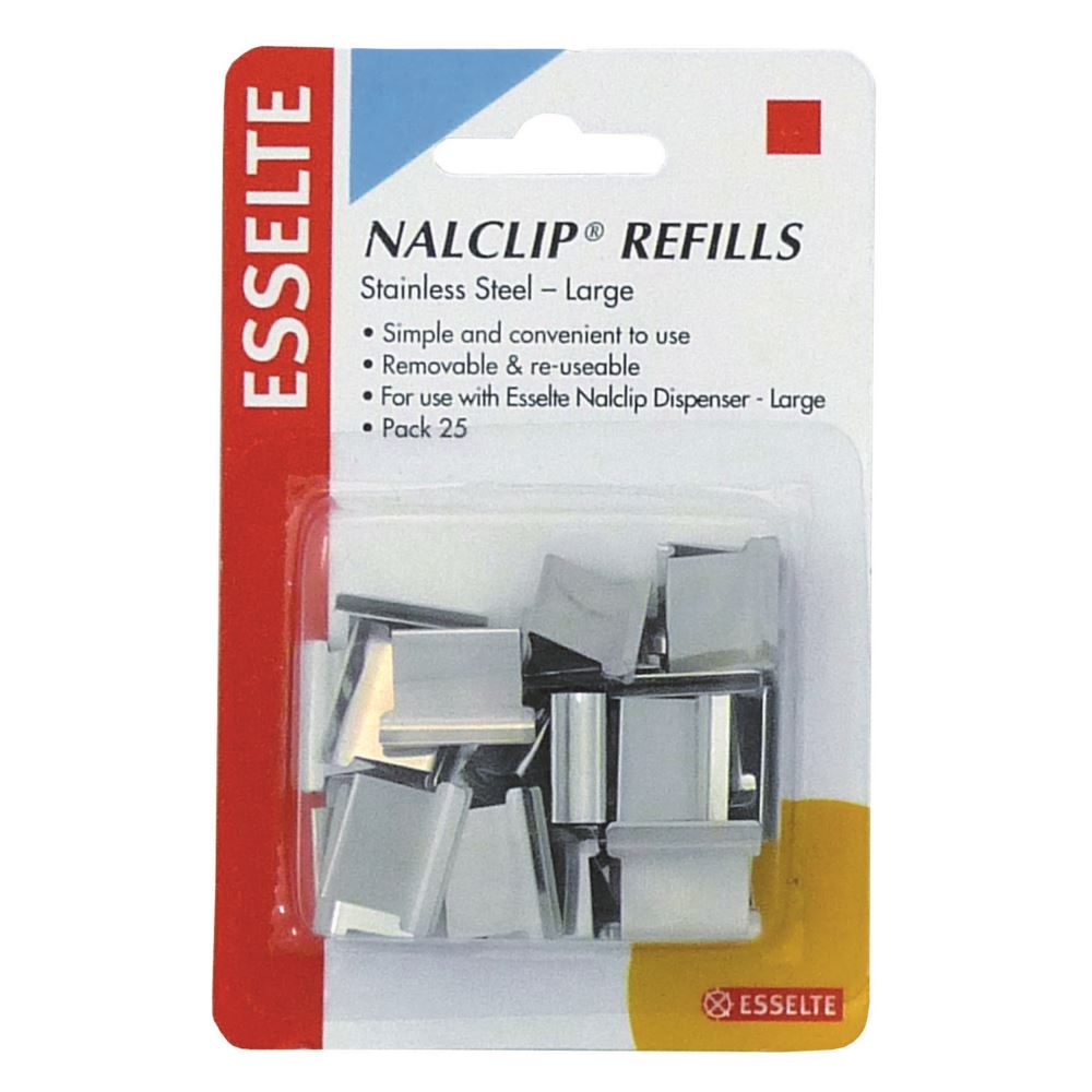 Esselte Nalclip Nalclip Refills Lge Pk25 Steel