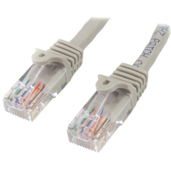 Cat5e Patch Cable with Snagless RJ45 Connectors - 3m, Gray