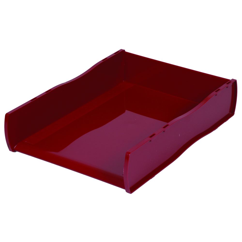 Burgundy Esselte Nouveau Document Tray, stylish and sturdy, perfect for organizing documents in home or office.