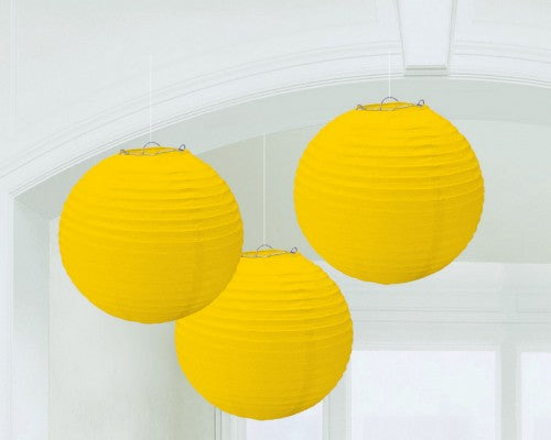 Round Paper Lanterns - Yellow Sunshine (3 units) - Pack of 3