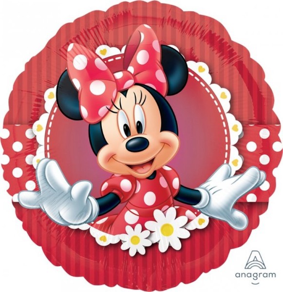 Vibrant 45cm Minnie Mouse foil balloon, perfect for celebrations like birthdays and baby showers, adding magical charm to events.