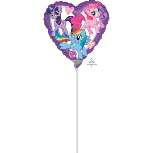 Heart-shaped My Little Pony foil balloon, 22CM, requires air inflation and heat sealing.