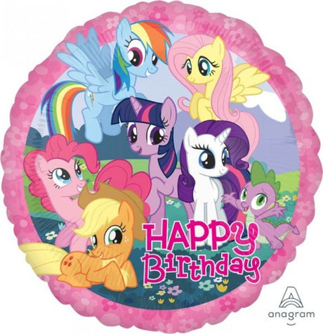 Colorful My Little Pony foil balloon (45cm) perfect for birthday parties, featuring favorite characters for a magical celebration.