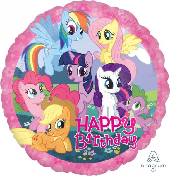 Colorful My Little Pony foil balloon (45cm) perfect for birthday parties, featuring favorite characters for a magical celebration.