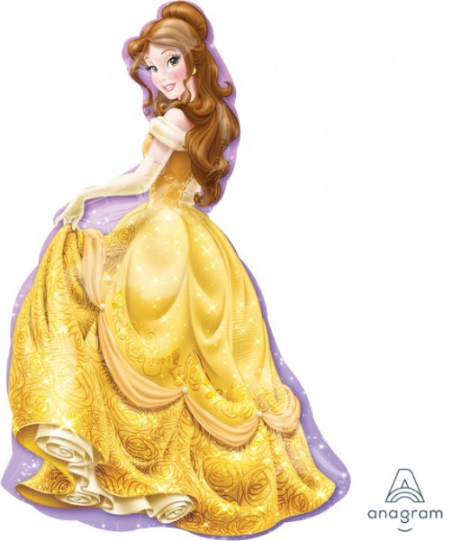 Xtra-large foil balloon of Disney Princess Belle, measuring 60cm x 99cm, ideal for festive celebrations and enchanting parties.