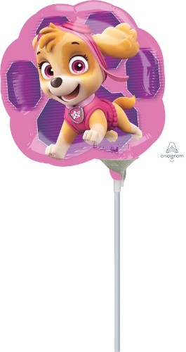 Mini Shape Paw Patrol Balloon featuring Skye and Everest, perfect for fun-filled birthday celebrations and themed parties.