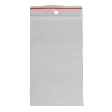 Clear Esselte zip lock bags, 75x130mm, pack of 50, eco-friendly and perfect for organizing documents and small items.