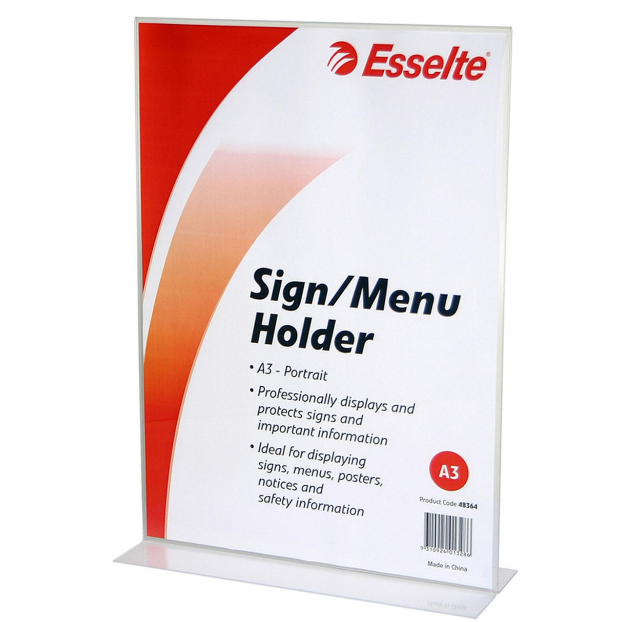 Esselte Sign/Menu Holder 2 Sided Port A3 Clear