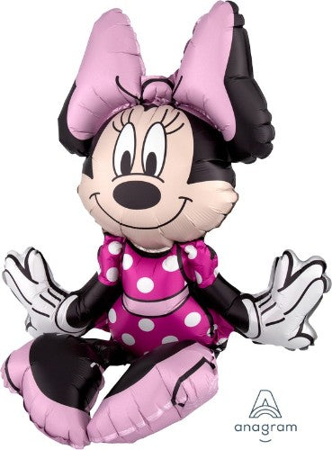 Colorful Minne Mouse decorations for birthday parties and baby showers, featuring balloons, banners, and centerpieces.