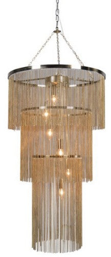 Elegant bronze chandelier inspired by Art Deco, perfect for entryways and living areas, size 1000x600 mm.