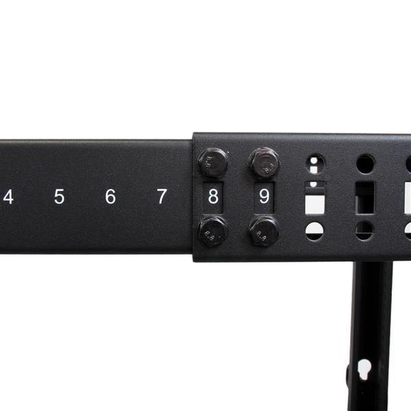 25U Adjustable Depth Open Frame 4 Post Server Rack w/ Casters & Cable Mgmt Hooks