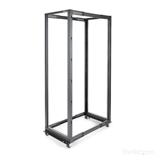 42U Adjustable Depth Open Frame 4 Post Server Rack Cabinet - Flat Pack